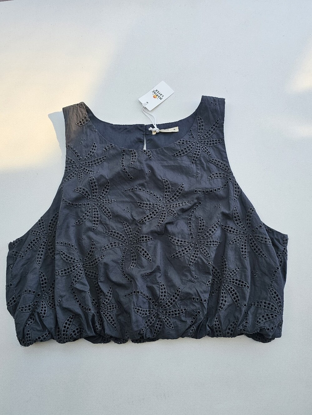 Marine Layer Sage Eyelet Bubble Tank